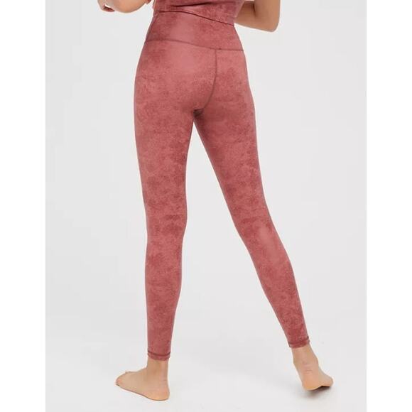 AERIE OFFLINE Hugger Crossover High Waisted Crackle Legging Mauve Womens Small - Picture 7 of 8